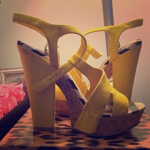 Yellow platform shoes